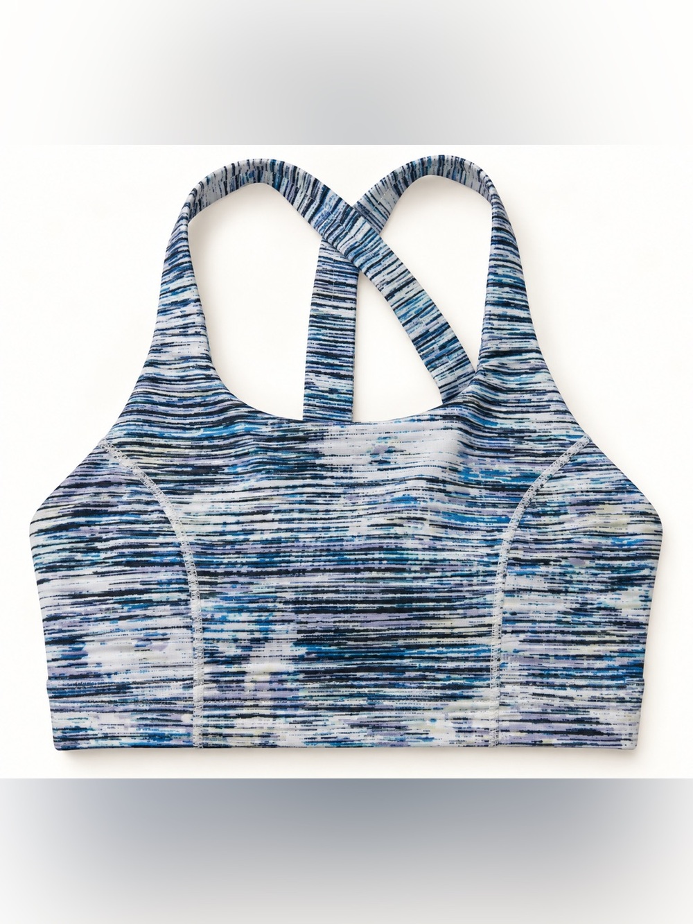 lululemon athletica Blue Multi-Stripe Crisscross Sports Bra